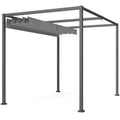 Solarias OMBRA pergola rétractable grise – vue studio, toit replié