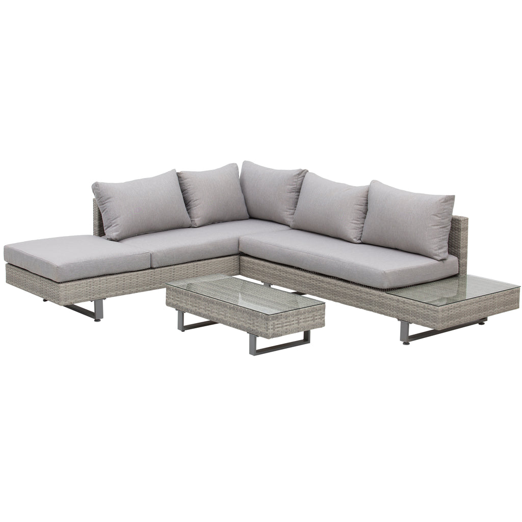 Solarias RIVAGE salon de jardin d'angle gris clair – vue d'ensemble