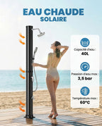 Solarias Douche Solaire 40L – Douchette à Main, Grand Pommeau, Lave-pieds — stats capsules 40L 3,5 bar 60°C