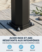 Solarias Douche Solaire 60L XXL – Familiale, Douchette à Main, Mitigeur — 08 detail base boulons