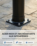 Solarias Douche Solaire 20L – Mitigeur, Rince-pieds, Pour Jardin & Camping — 08 detail base bolts inox abs