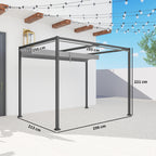 Dimensions de la pergola 3 x 2 m (298 x 213 x 221 cm)
