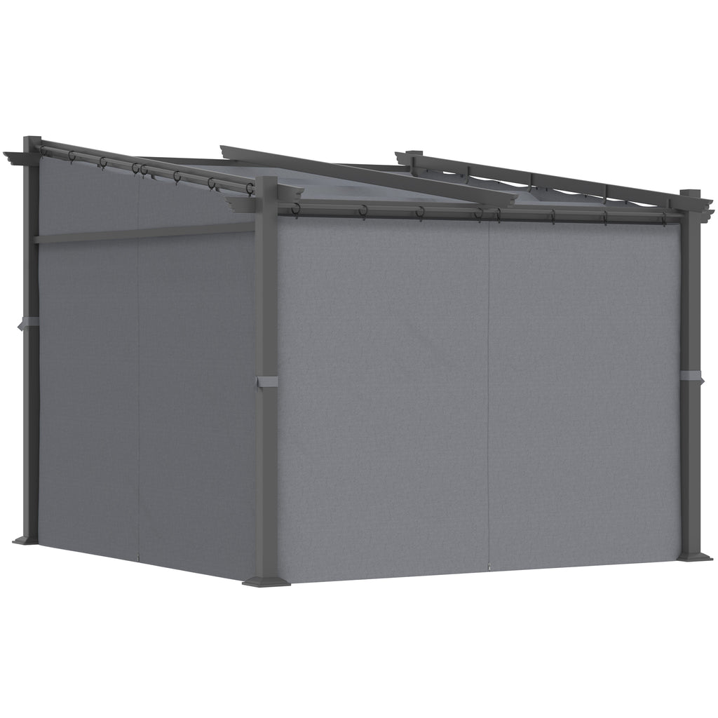 Solarias Pergola, inclus matériel de fixation, toit rétractable, 2,97 m x 2,95 m x 2,3 m, Gris foncé