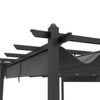Solarias Pergola rétractable 3,5 x 6 m pergola pour terrasse structure en aluminium + toile polyester - gris foncé