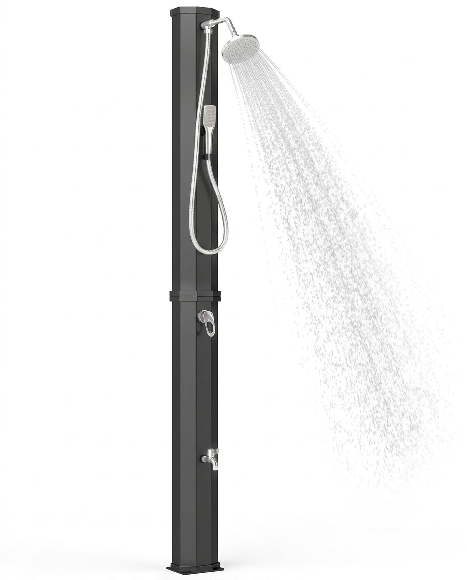 Solarias Douche Solaire 60L XXL – Familiale, Douchette à Main, Mitigeur — 11 packshot water dynamic