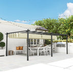 Solarias Pergola rétractable 3,5 x 6 m pergola pour terrasse structure en aluminium + toile polyester - beige