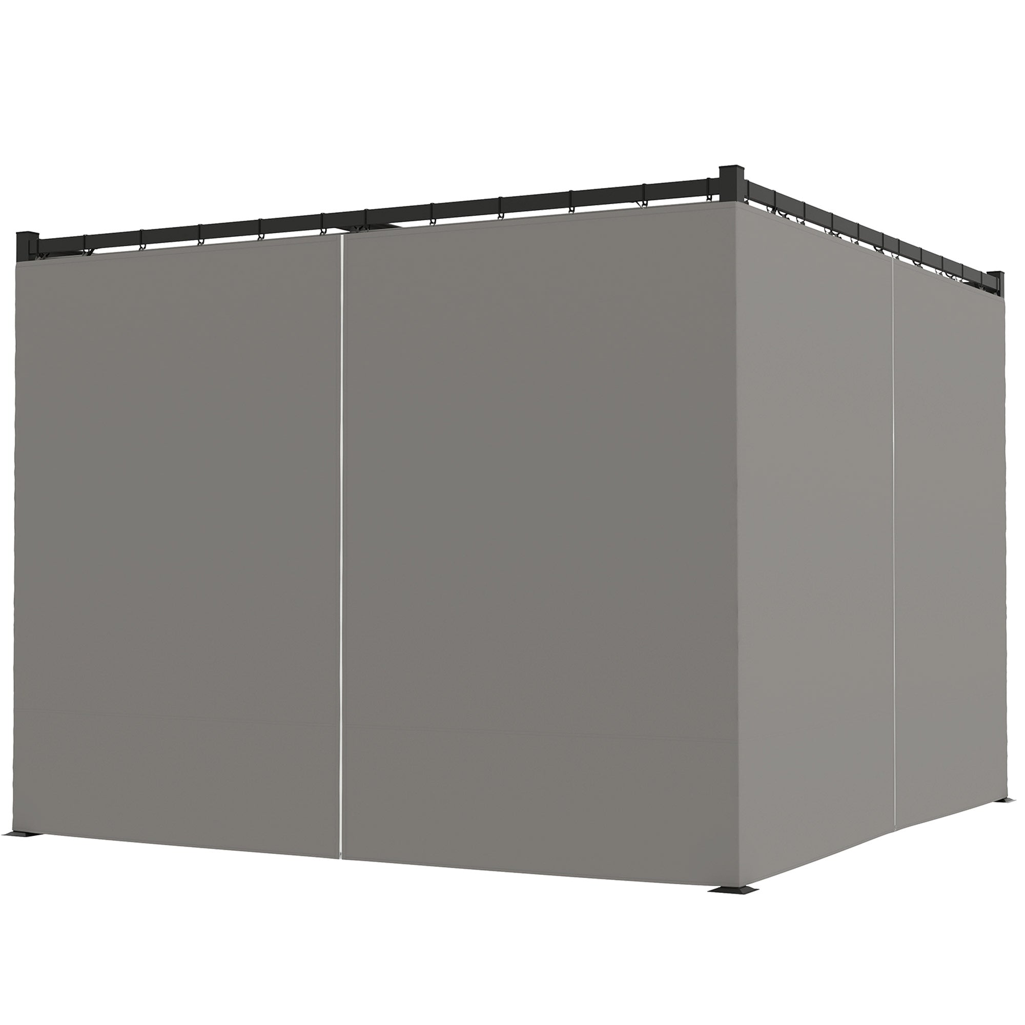 Solarias Pergola de Jardin avec Toit Rétractable et Rideaux, en Métal et Polyester, 300x300x227 cm, Gris clair