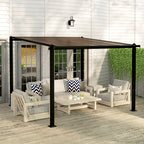 Solarias Pergola jardin extérieur en aluminium 3 x 3 m avec toit en polycarbonate imperméable et système de drainage, gris