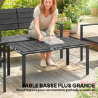 Solarias Salon de jardin extérieur 4 pièces canapé 2 places, 2 chaises et table basse, mobilier de jardin terrasse veranda, 