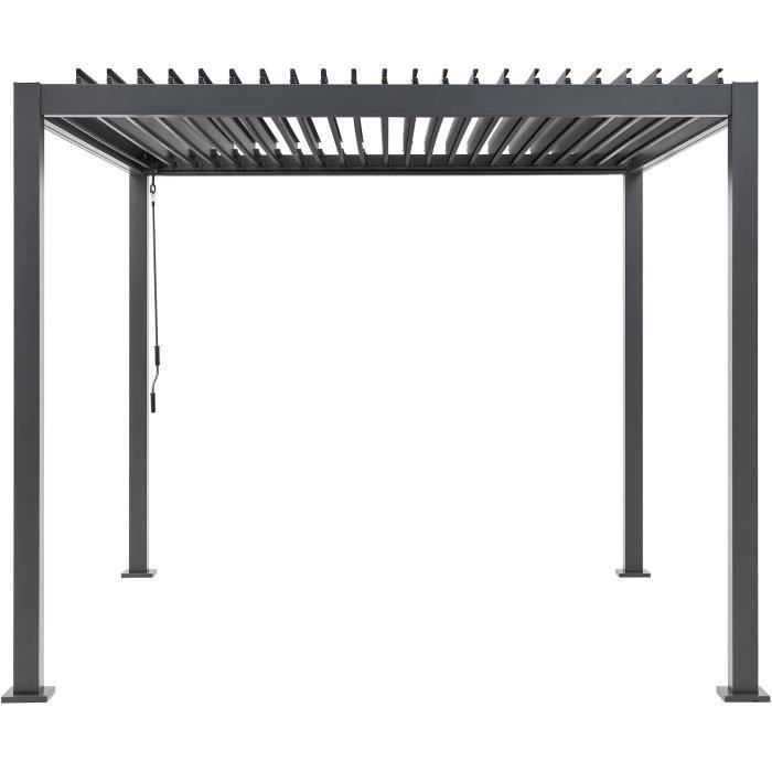 Solarias Pergola bioclimatique GAYA - Structure en aluminium et en acier - 290x290xH240 cm - Gris