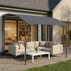 Solarias Gazebo Pergola de jardin avec trous de drainage 3,8x2,8m Gris