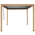Solarias Pergola bioclimatique GAYA - Structure en aluminium et en acier - l300 x P300 x H240 cm - Aspect Bois