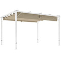 Solarias Pergola jardin extérieur en aluminium 3 x 4 m avec toit rétractable, abri soleil UPF30+, pour terrasse, patio, blan
