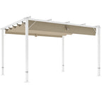 Solarias Pergola jardin extérieur en aluminium 3 x 4 m avec toit rétractable, abri soleil UPF30+, pour terrasse, patio, blan