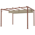 Solarias Pergola de jardin 3 x 4 m, Toit de terrasse réglable, Cadre en aluminium, Protection solaire UPF30+, Bois naturel