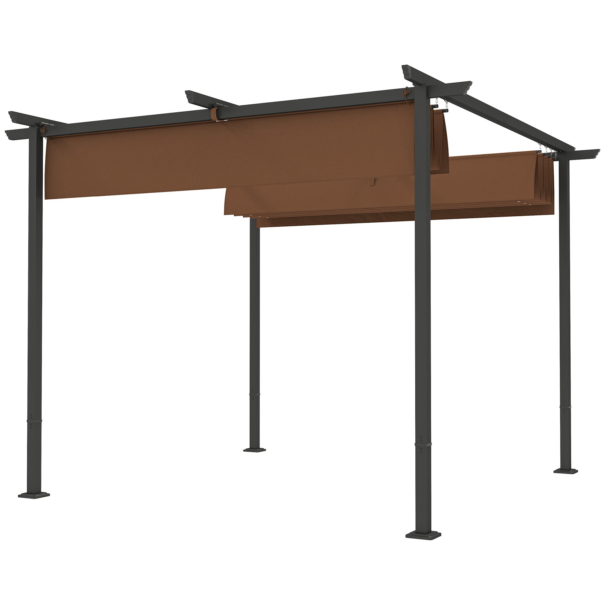 Solarias Pergola jardin exterieur 3x3 m toit coulissante rétractable polyester haute densité 180g/m², abri soleil UPF30+, ma
