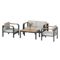 Solarias Ensemble de jardin en aluminium pour 4 personnes résistant à l'eau extra profond avec canapé 2 places et 2 fauteuil