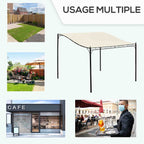 Solarias Pergola tonnelle de jardin auvent 3 x 3 m adossable métal gris polyester imperméabilisé anti-UV crème