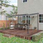 Solarias Pergola rétractable 4 x 3 m structure métal époxy anticorrosion toile Polyester180 g/m² Incluse Gris