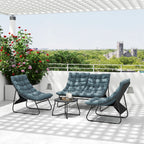 Solarias Ensemble de meubles de jardin 4 places, 2 chaises, 1 canapé double, 1 table avec une surface en verre, coussins épa