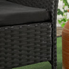 Solarias Canapé de Jardin 2 Places avec Table Basse, en Acier et Rotin PE, 137x59x82 cm, Noir