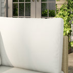 Solarias Salon de jardin d'angle 5 places design contemporain coussins déhoussables table basse acier époxy résine tressée b