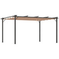 Solarias Pergola Rétractable en polyester Marron Clair 4 x 3 x 2,65 m
