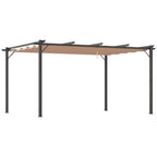 Solarias Pergola Rétractable en polyester Marron Clair 4 x 3 x 2,65 m