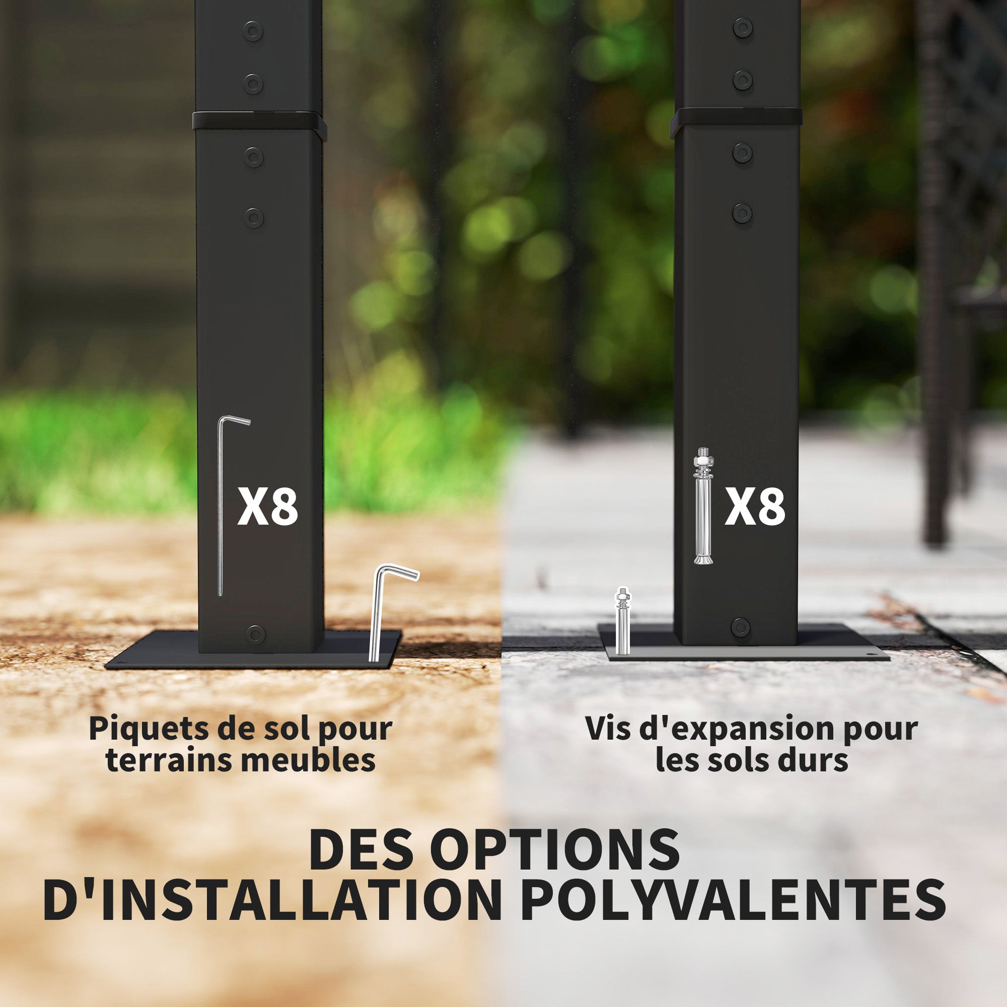 Solarias Pergola jardin exterieur 3x3 m toit coulissante rétractable polyester haute densité 180g/m², abri soleil UPF30+, ma