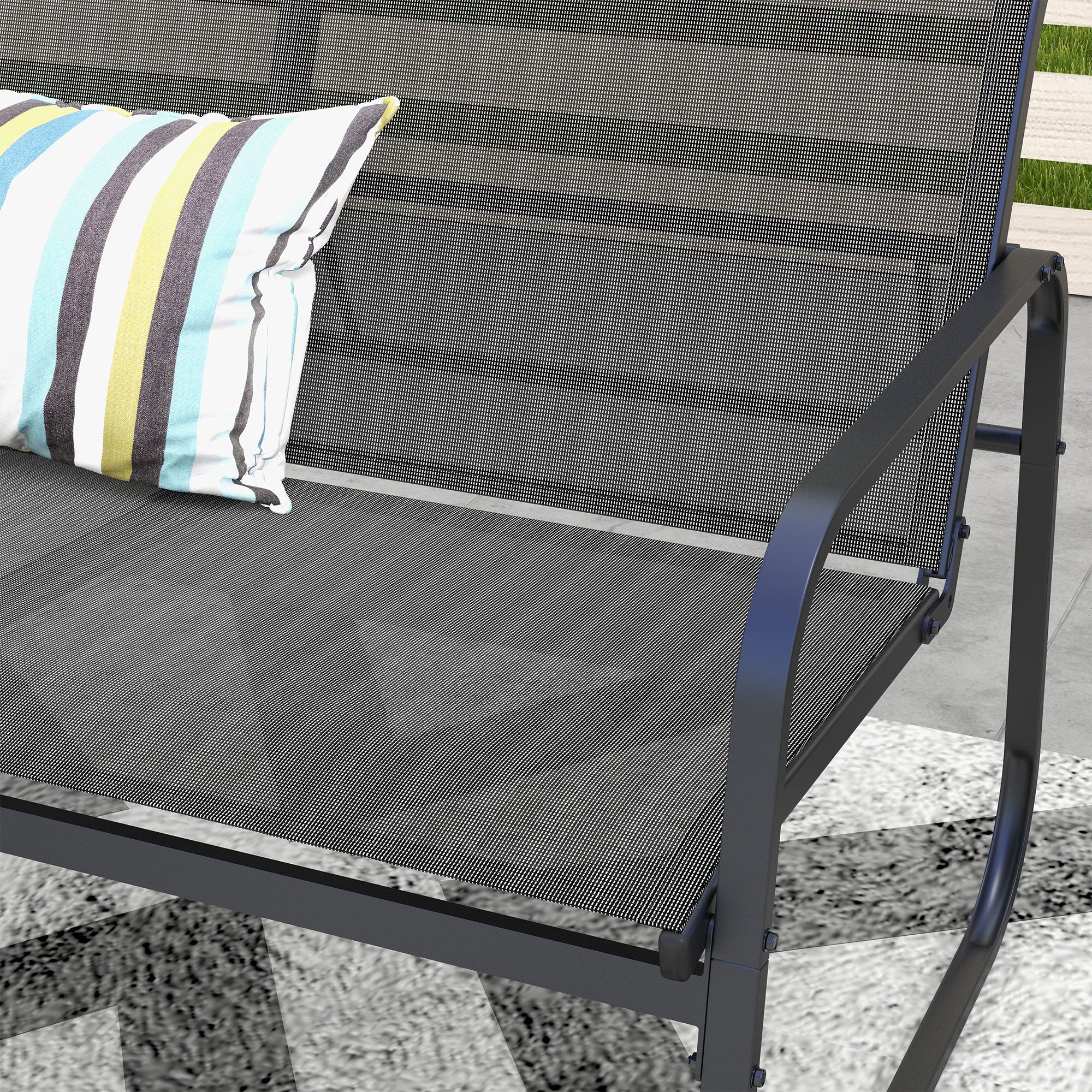 Solarias Salon de jardin 4 pièces avec 2 fauteuils 1 canapé 2 places d'extérieur et table basse plateau en verre trempé