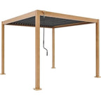 Solarias Pergola bioclimatique GAYA - Structure en aluminium et en acier - l300 x P300 x H240 cm - Aspect Bois