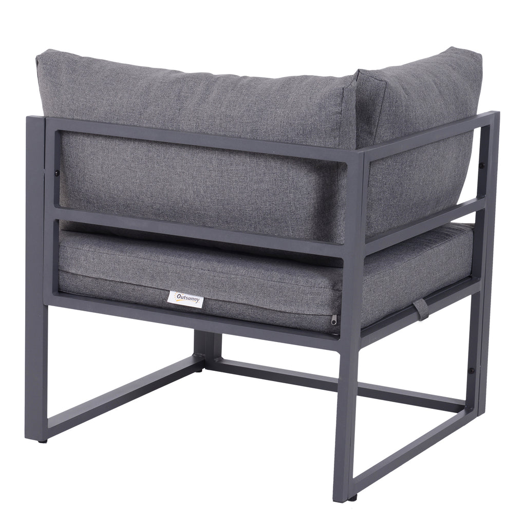 Solarias Ensemble salon de jardin d'angle design contemporain style yachting 5 places modulable avec coussins et table basse