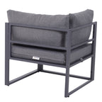 Solarias Ensemble salon de jardin d'angle design contemporain style yachting 5 places modulable avec coussins et table basse