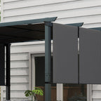 Solarias Pergola avec 3 toiles coulissantes 3,5 x 3 x 2,35 m structure acier noir toile polyester gris foncé