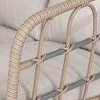Solarias Canapé de Jardin 2 Places en Résine Tressée Coussins Épais Anti-glisse 120 x 67 x 79 cm Marron