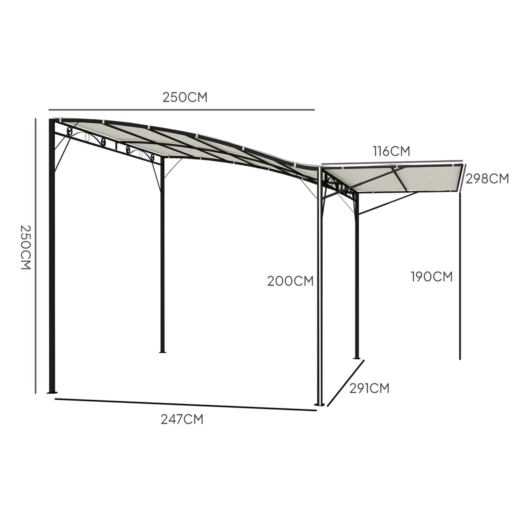 Solarias Pergola tonnelle de jardin avec auvent réglable acier polyester haute densité 3 x 2,5 m crème