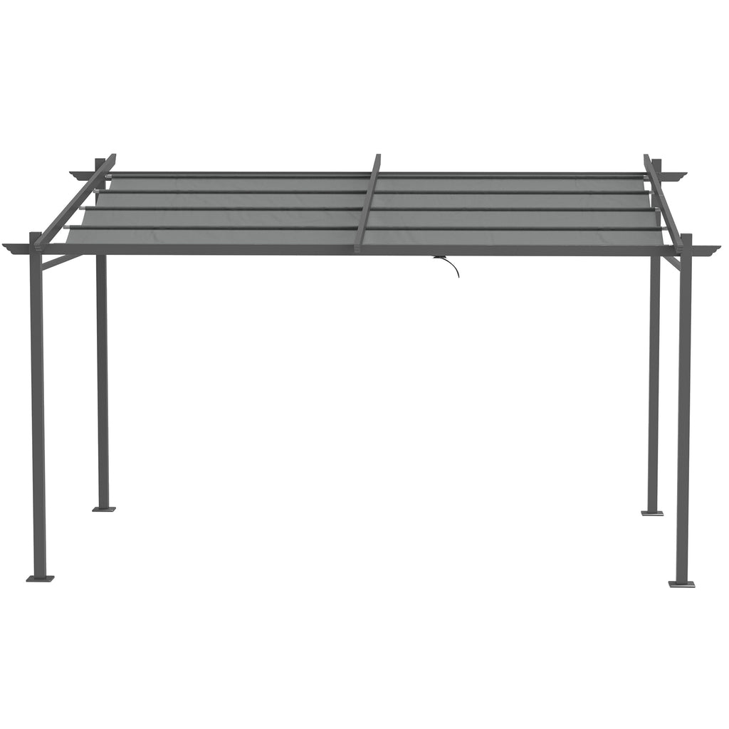 Solarias Pergola rétractable 4 x 3 m structure métal époxy anticorrosion toile Polyester180 g/m² Incluse Gris