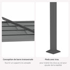 Solarias Pergola rétractable 4 x 3 m structure métal époxy anticorrosion toile Polyester180 g/m² Incluse Gris