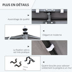 Solarias Pergola tonnelle de jardin auvent 3 x 3 m adossable métal gris polyester imperméabilisé anti-UV gris