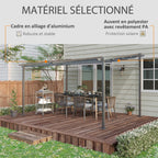 Solarias Pergola rétractable 4 x 3 m structure métal époxy anticorrosion toile Polyester180 g/m² Incluse Gris