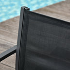 Solarias Salon de jardin extérieur 4 pièces avec canapé 2 places, 2 chaises et table basse en verre trempé, coussins inclus,