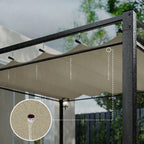 Solarias Pergola de Jardin Tonnelle de Jardin Extérieur Toit Rétractable 4 Rideaux Protection UV30+3x3m Beige