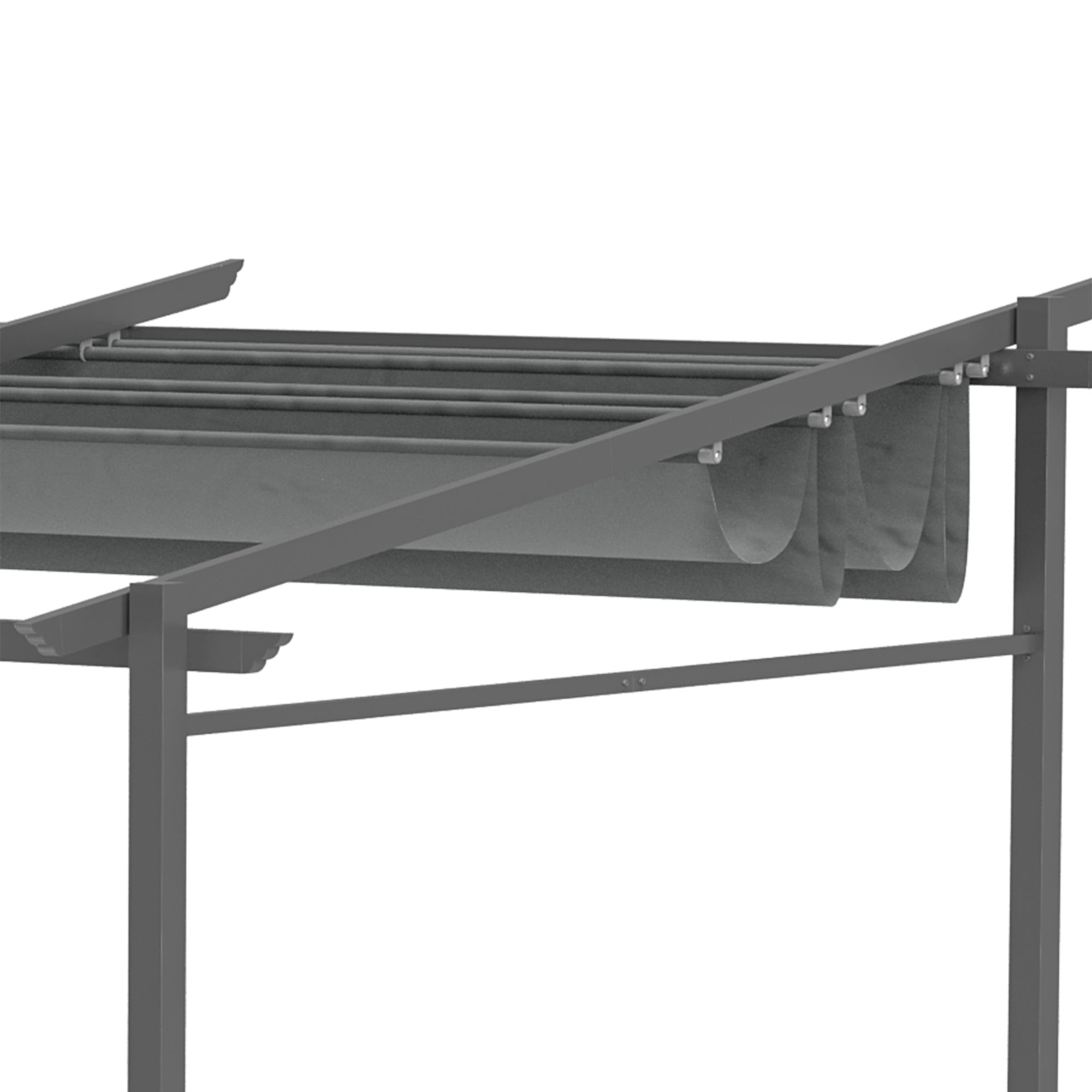 Solarias Pergola rétractable 4 x 3 m structure métal époxy anticorrosion toile Polyester180 g/m² Incluse Gris
