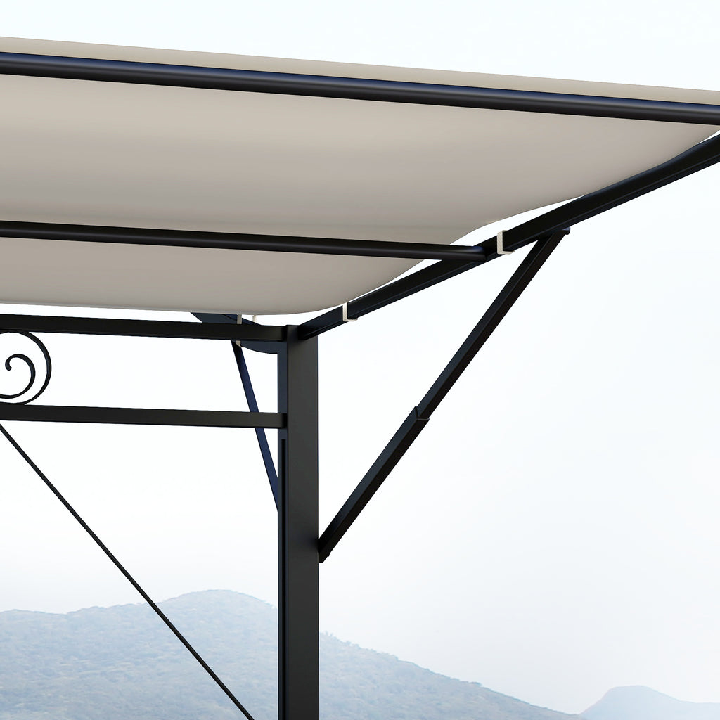 Solarias Pergola tonnelle de jardin avec auvent réglable acier polyester haute densité 3 x 2,5 m crème