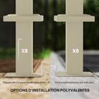 Solarias Pergola de jardin 3 x 3m avec toit rétractable et fixation magnétique, auvent de protection solaire, UPF30+, kaki