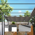 Solarias Pergola Rétractable Coulissante 3 x 3 m tonnelle de Jardin à fixation magnétique Tissu Polyester Haute densité gris