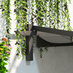 Solarias Pavillon, 3 x 3 m Pergola, Toit de terrasse coupe-vent, Montage mural, Toit ajustable, pour Jardin, Terrasse, Gris 