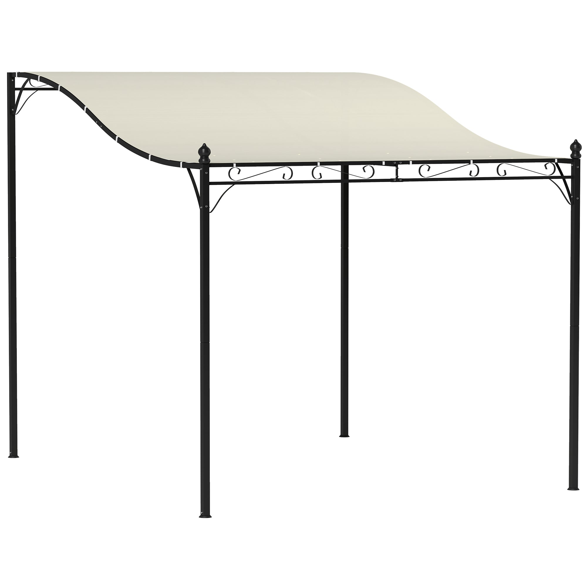 Solarias Pergola de 2,5 x 3 m, Pavillon de Jardin Monté sur Mur, Résistant à l'eau, Cadre en Métal, Trous de drainage, Toit 