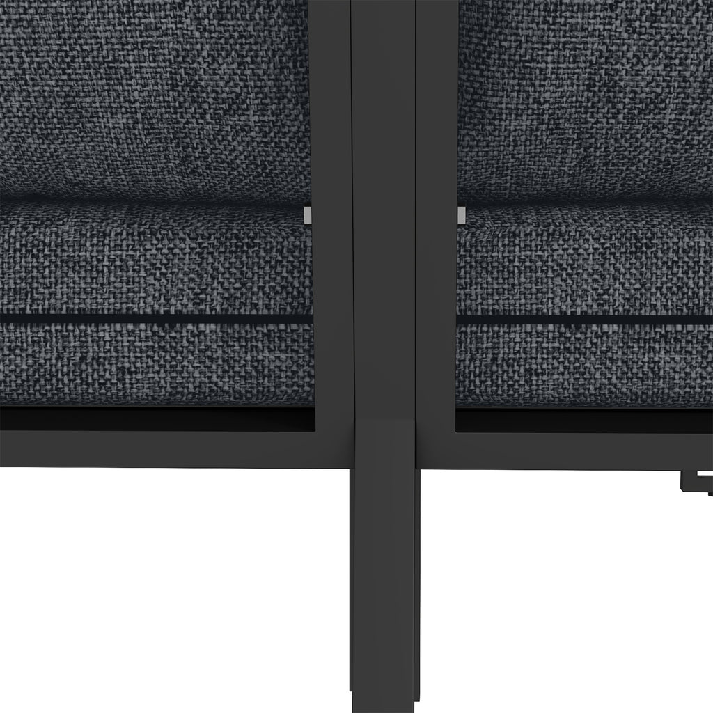 Solarias Salon de Jardin Extérieur 3 Pièces 5 Personnes, 2 Canapés avec Coussins Épais, 1 Table Basse, 183x183x72cm, Gris Fo