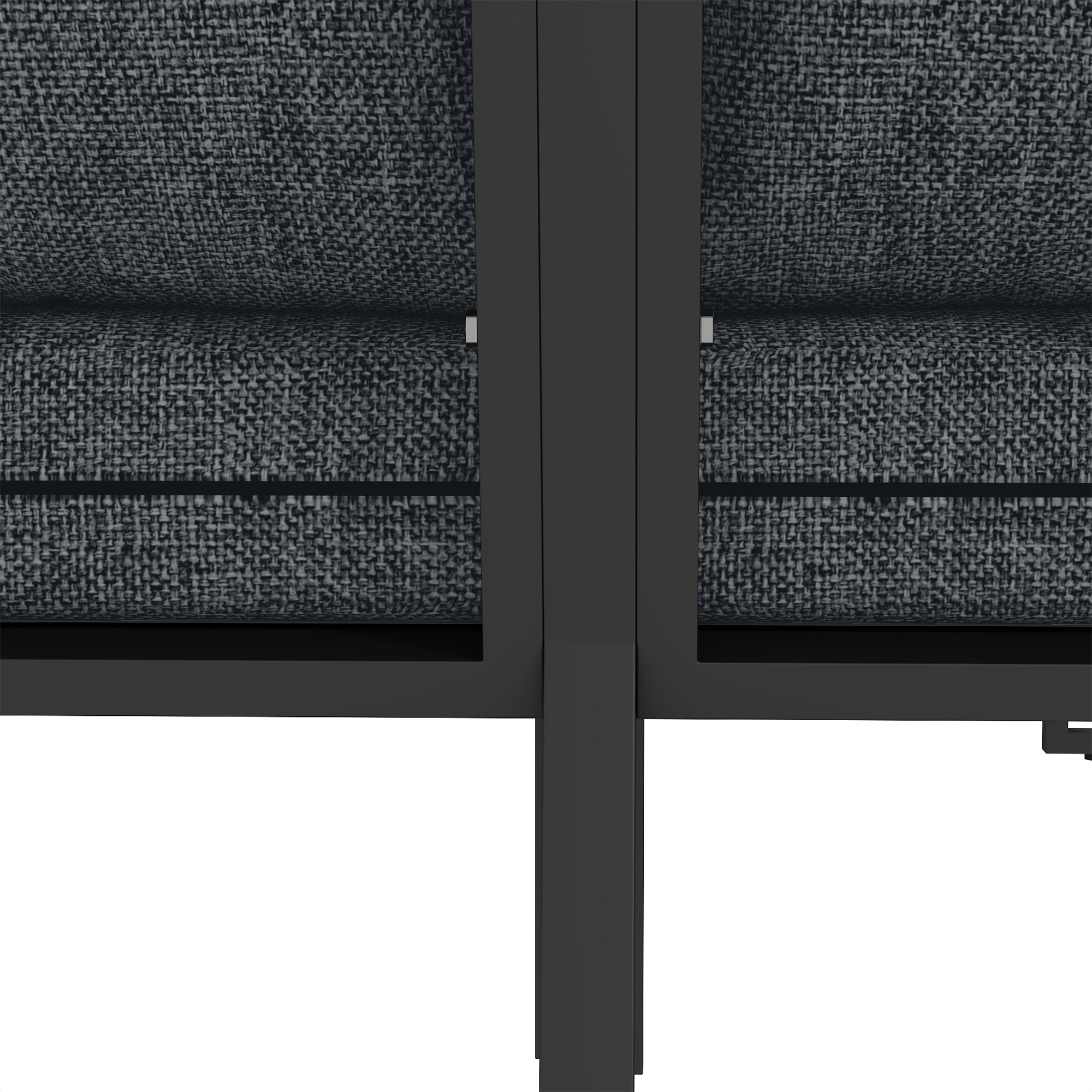 Solarias Salon de Jardin Extérieur 3 Pièces 5 Personnes, 2 Canapés avec Coussins Épais, 1 Table Basse, 183x183x72cm, Gris Fo